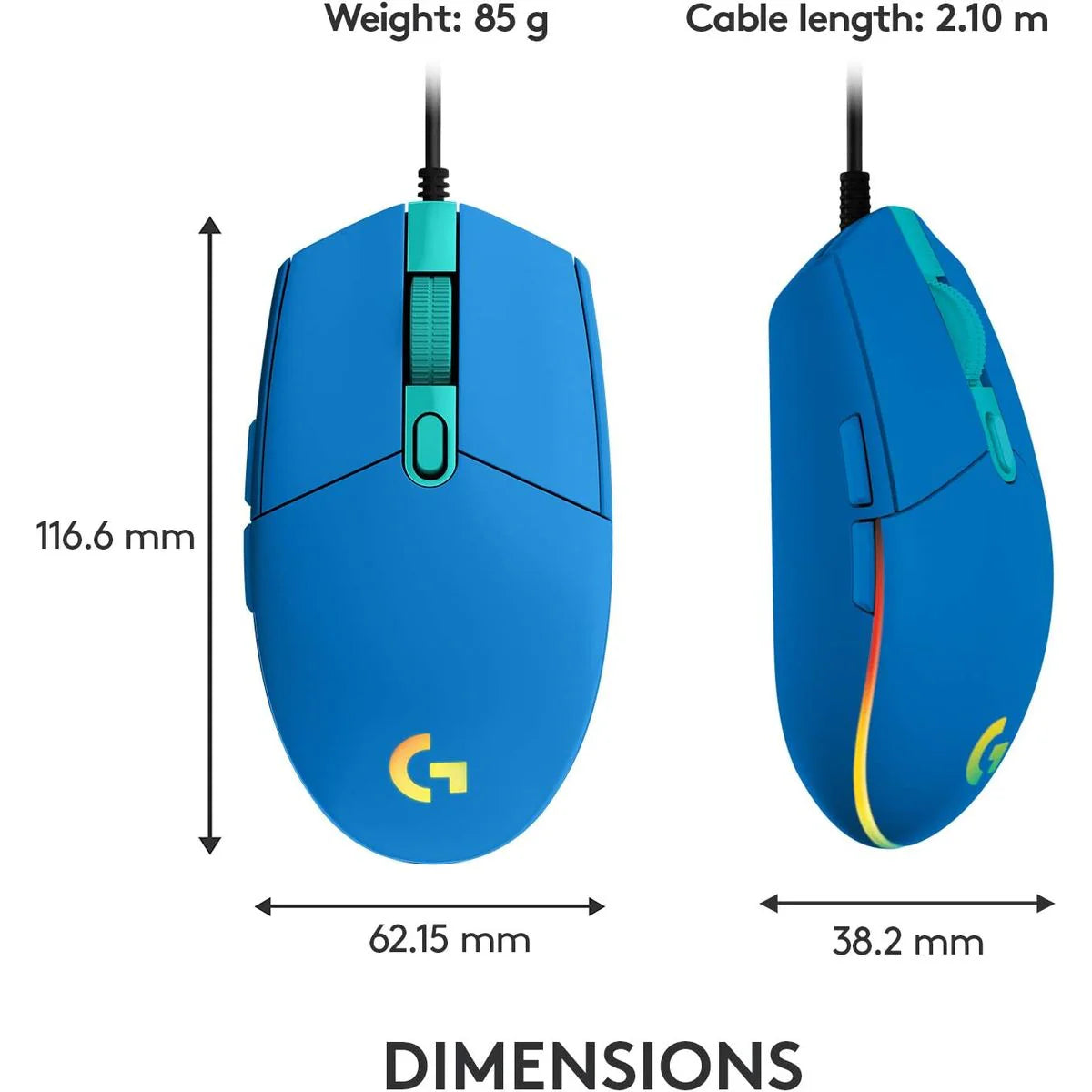 Logitech G203 LIGHTSYNC RGB 6 Button Gaming Mouse