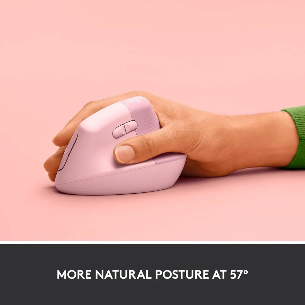 Logitech Lift Vertical Ergonomic Wireless + Bluetooth Mouse