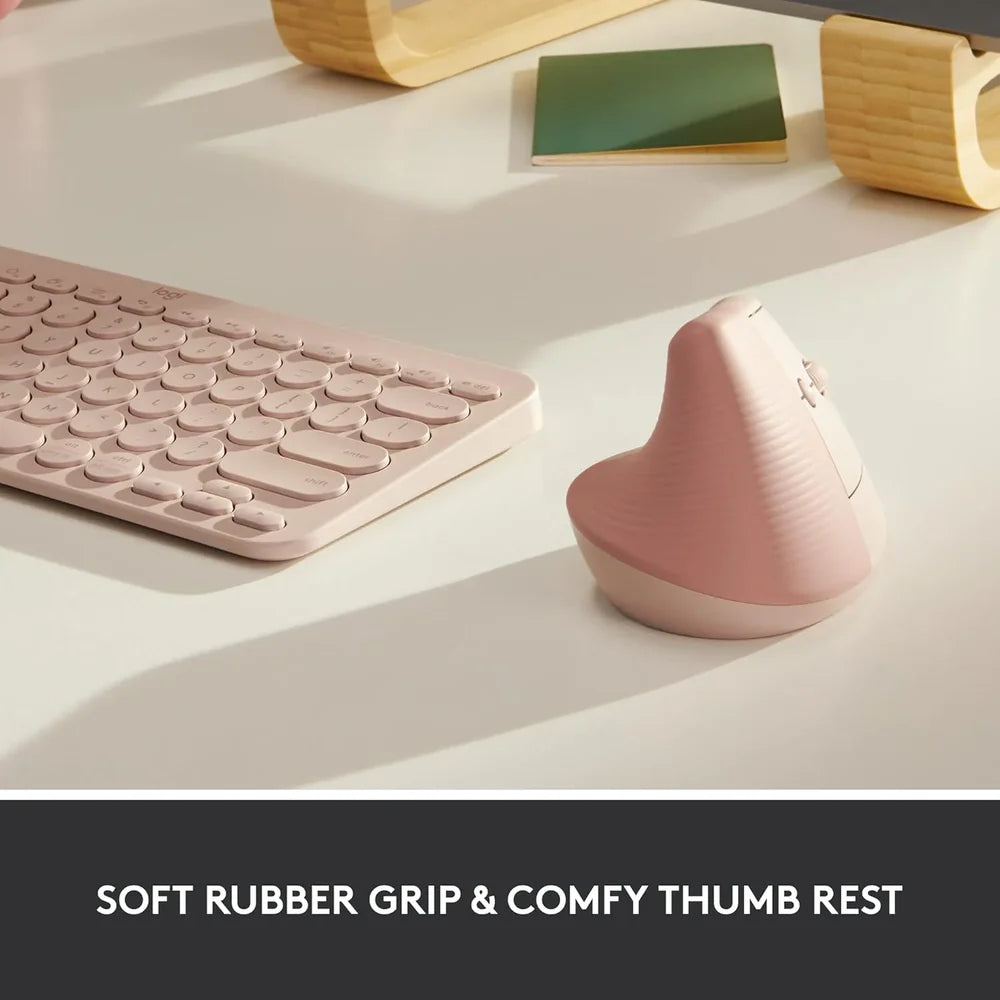 Logitech Lift Vertical Ergonomic Wireless + Bluetooth Mouse