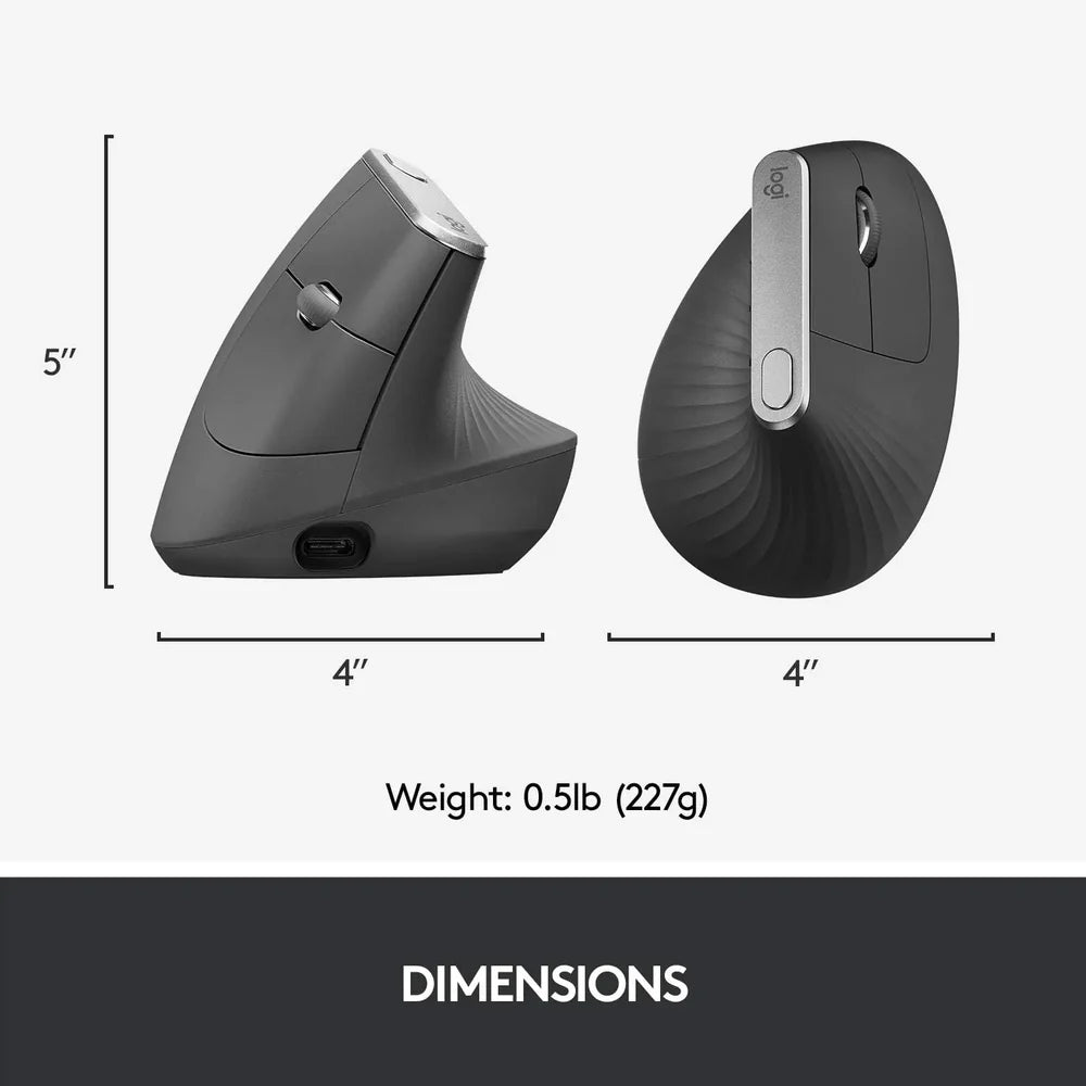 Logitech MX Vertical Ergonomic Wireless Mouse Rechargeable