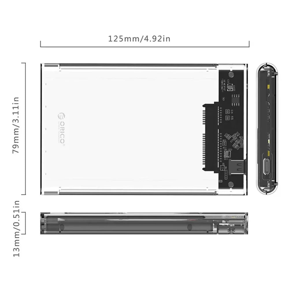 ORICO 2139C3-G2 Transparent Type-C 2.5-inch SATA HDD/SSD Enclosure
