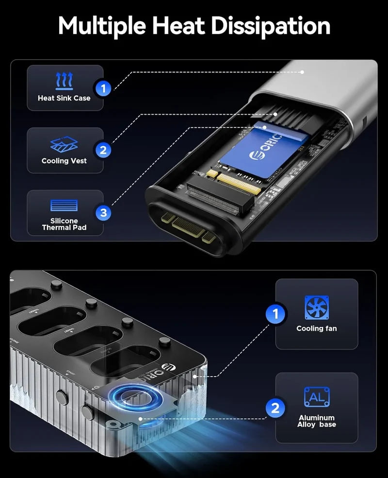 ORICO IT48N-C 4-Bay USB4 M.2 NVMe SSD Duplicator