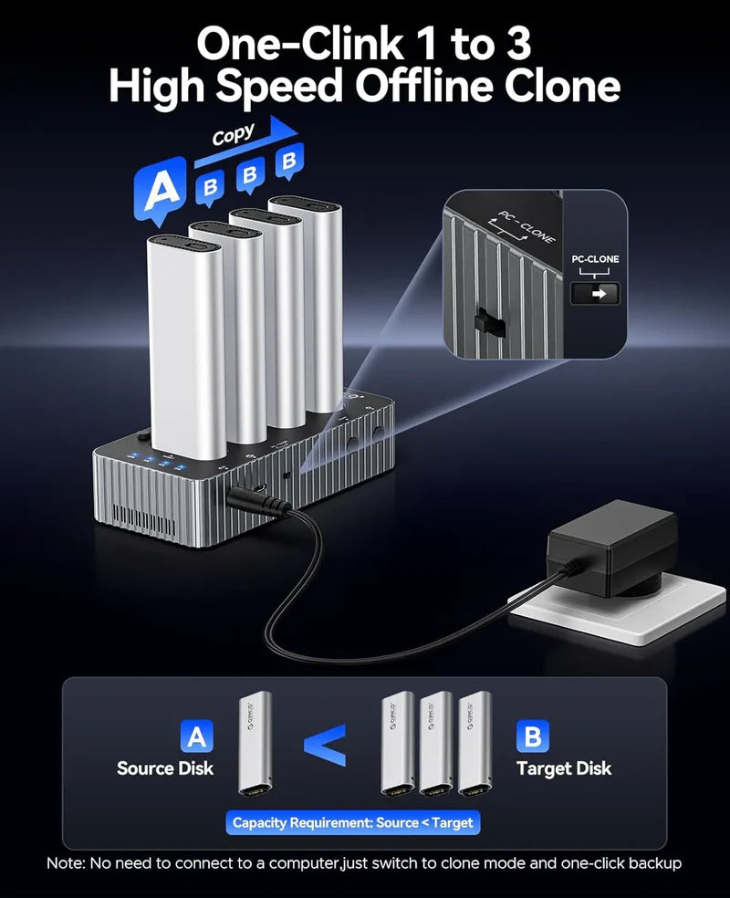 ORICO IT48N-C 4-Bay USB4 M.2 NVMe SSD Duplicator