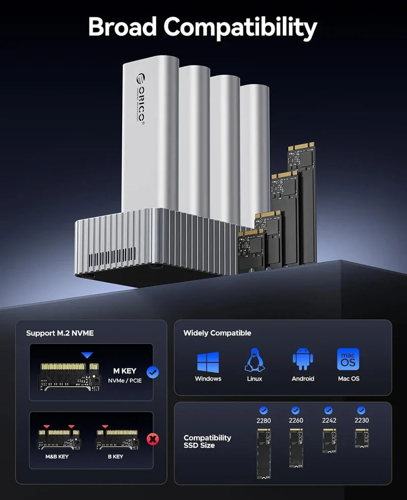 ORICO IT48N-C 4-Bay USB4 M.2 NVMe SSD Duplicator