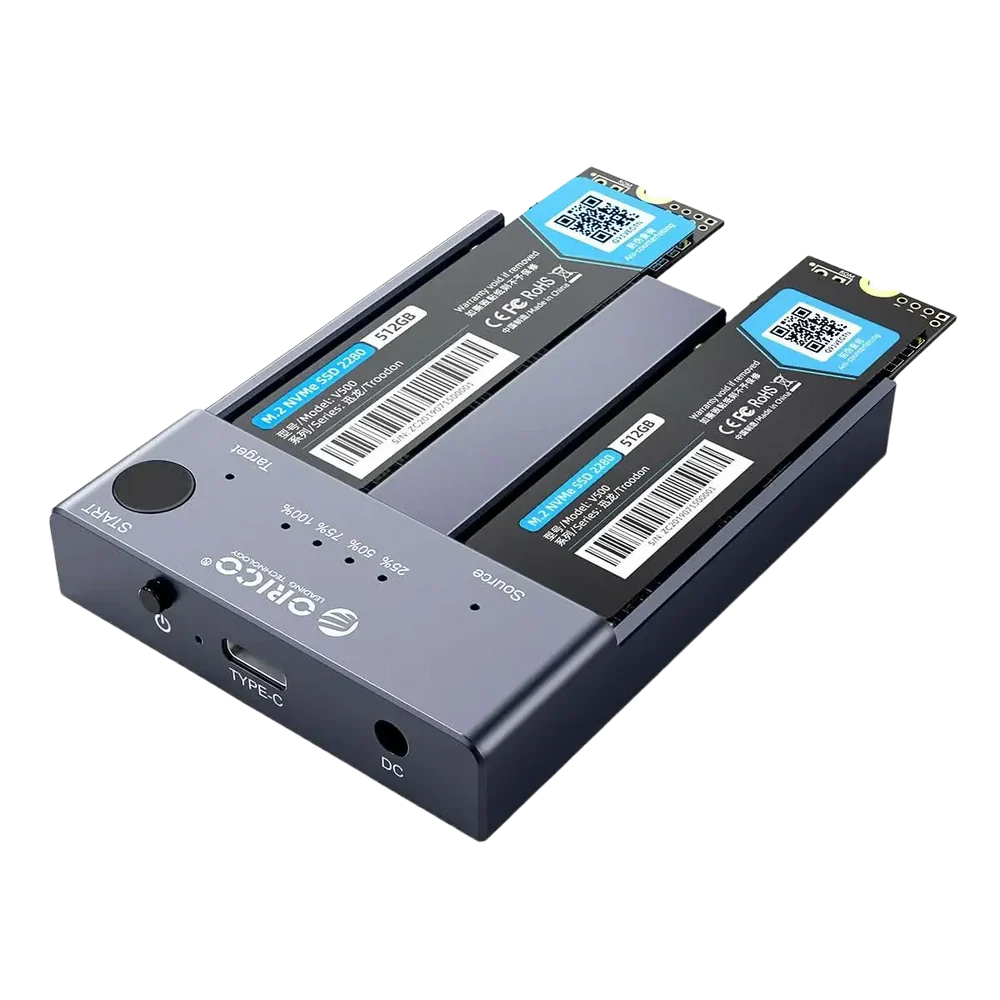 ORICO M2P2-C3-C Dual-Bay M.2 NVMe SSD Duplicator with Offline Clone