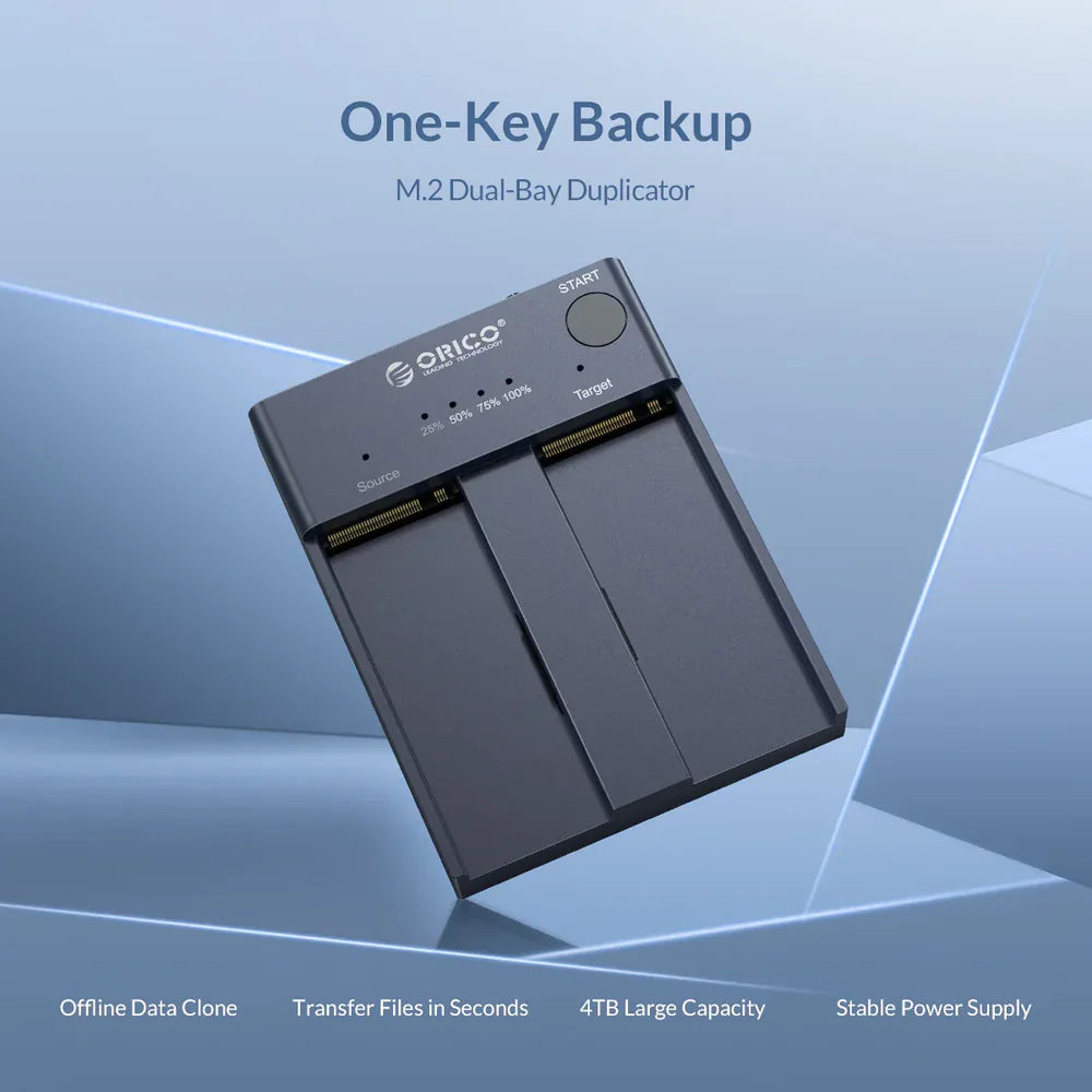 ORICO M2P2-C3-C Dual-Bay M.2 NVMe SSD Duplicator with Offline Clone