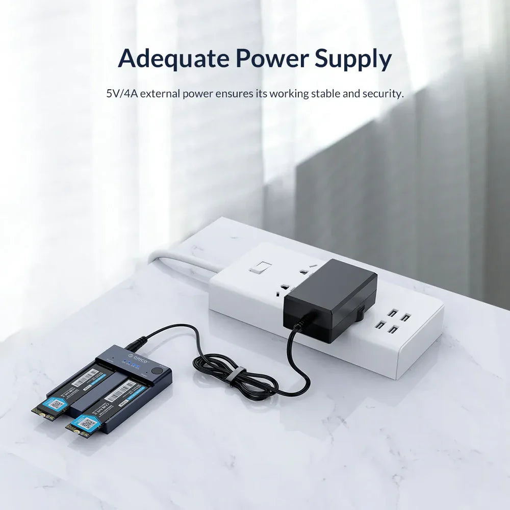 ORICO M2P2-C3-C Dual-Bay M.2 NVMe SSD Duplicator with Offline Clone