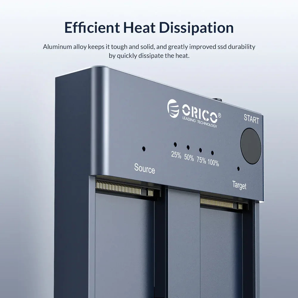 ORICO M2P2-C3-C Dual-Bay M.2 NVMe SSD Duplicator with Offline Clone
