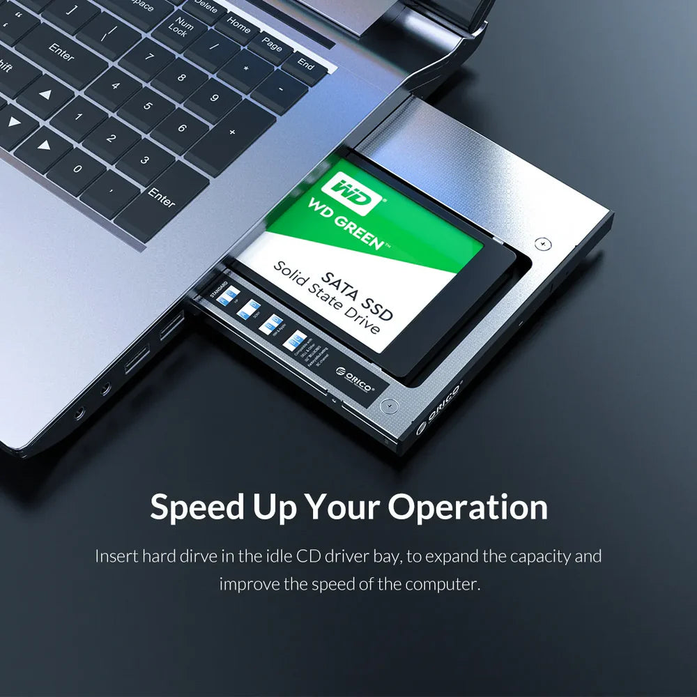 ORICO M95SS 9.5mm SATA HDD/SSD Caddy for Laptop Optical Bay