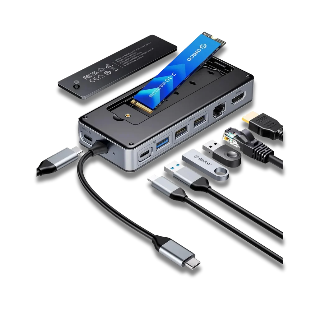 ORICO OM28PR-G2 8-in-1 USB-C Docking Station with M.2 NVMe/SATA Enclosure