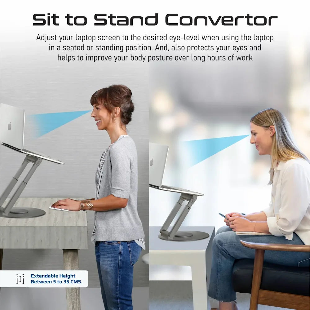 Promate DeskMate-6 Height Adjustable Laptop Stand with Heat Dissipation