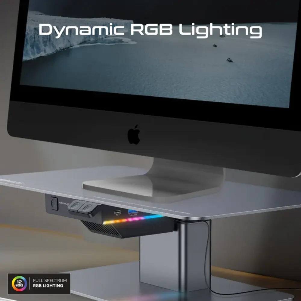 Promate Raizer Motorized Monitor & Laptop Stand with USB Hub