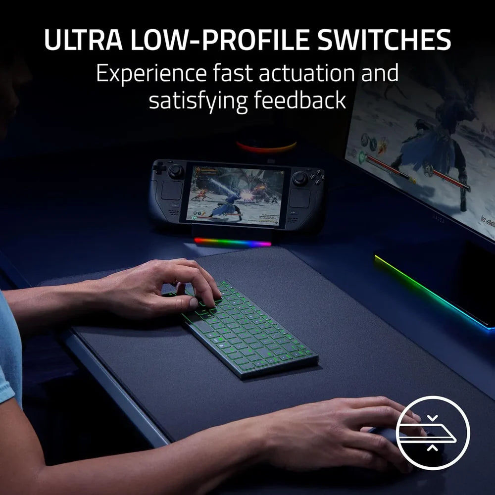 Razer Joro Portable Bluetooth Multi-Pairing & Wired Gaming Keyboard with AI-Hotkey