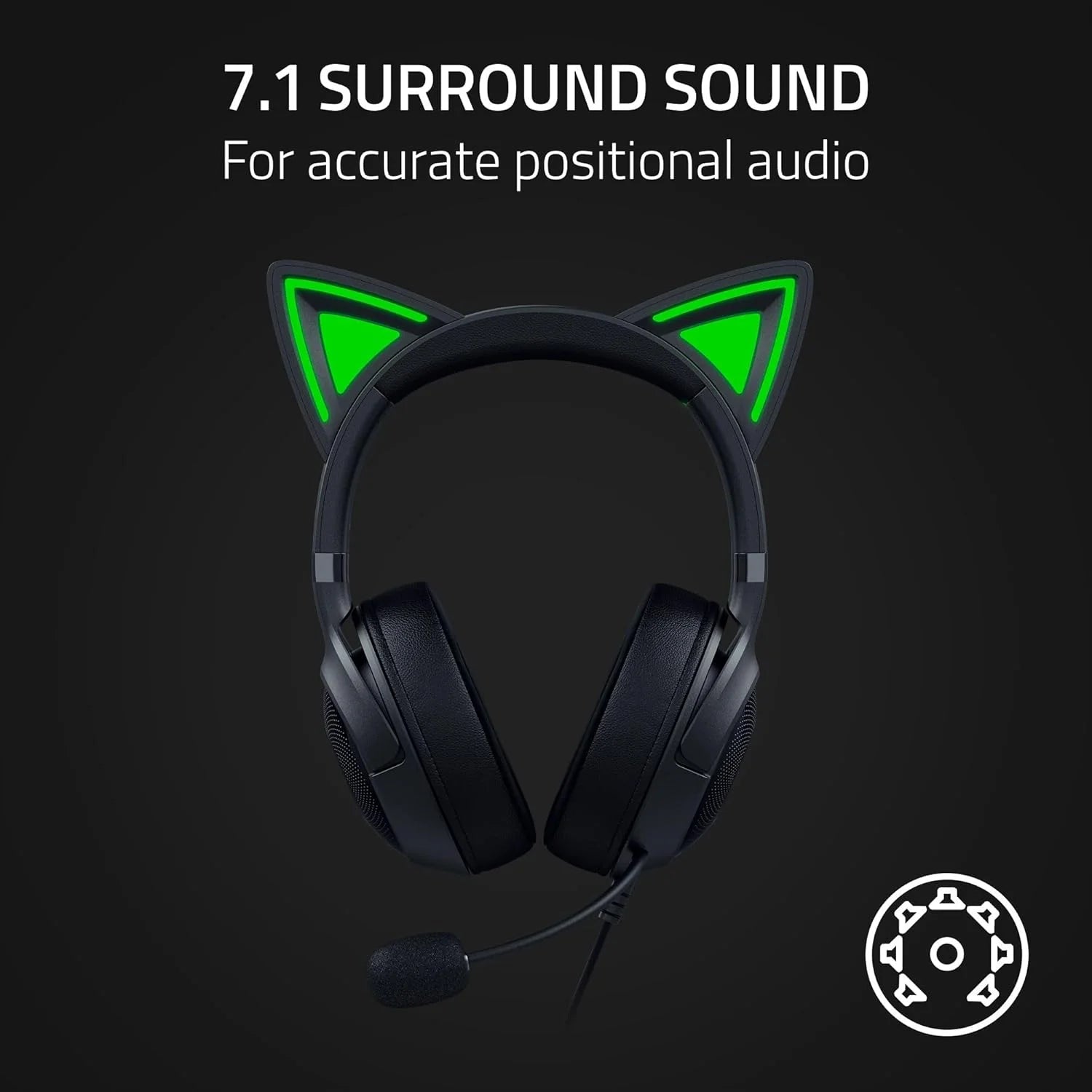 Razer Kraken Kitty V2 Wired RGB Gaming Headset Black
