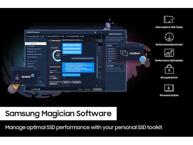 Samsung 990 PRO NVMe PCIe Gen 4.0 M.2 SSD with Heatsink