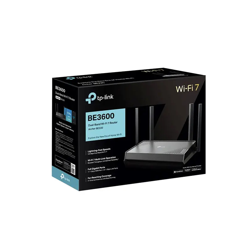 TP-Link Archer BE220 BE3600 dual band WiFi 7 router
