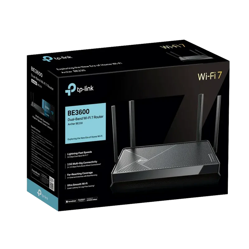 TP-Link Archer BE230 BE3600 dual band WiFi 7 router
