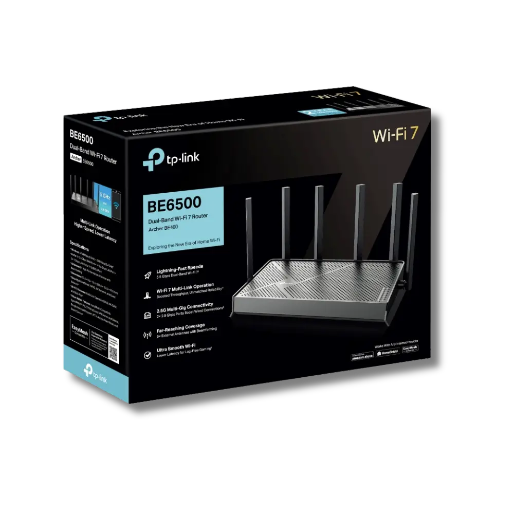 TP-Link Archer BE400 BE6500 Dual-Band Wi-Fi 7 Router