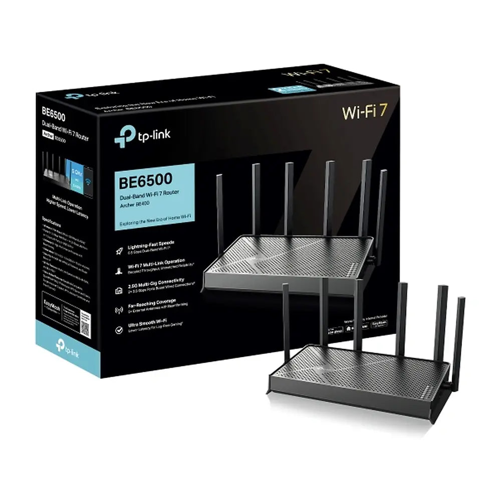 TP-Link Archer BE400 BE6500 Dual-Band Wi-Fi 7 Router