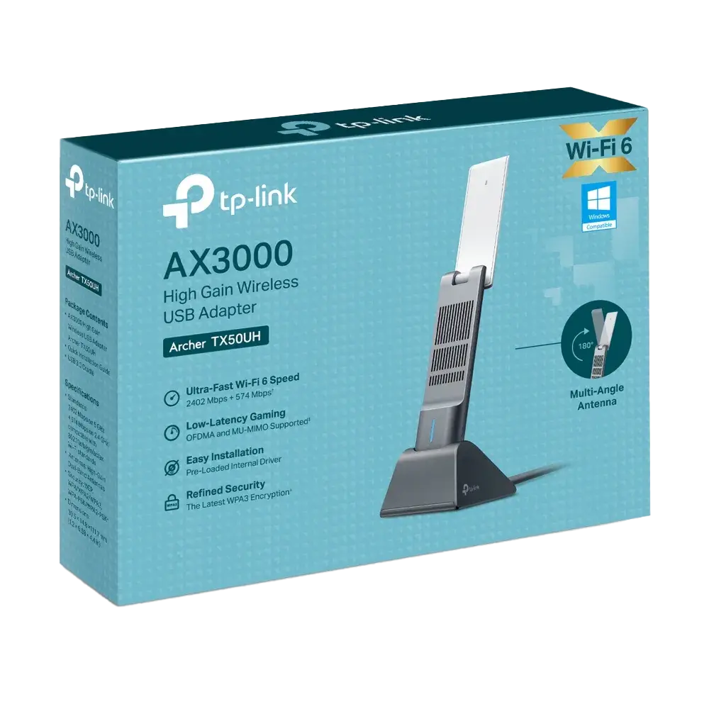 TP-Link Archer TX50UH AX3000 High Gain Wi-Fi 6 Wireless USB Adapter