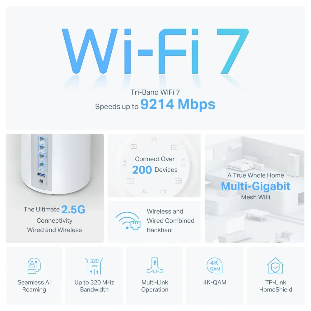 TP-Link Deco BE65 BE9300 WiFi 7 Mesh 1-Pack