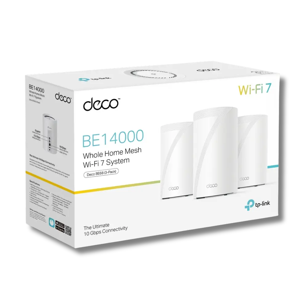 TP-Link Deco BE68 BE14000 Tri-Band Wi-Fi 7 Mesh System (3-Pack)