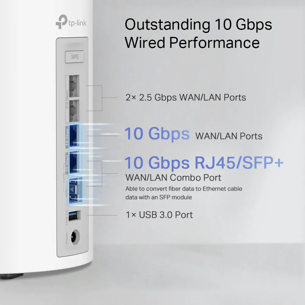 P-Link Deco BE85 BE19000 2-Pack Tri-Band Whole Home Mesh WiFi 7 System