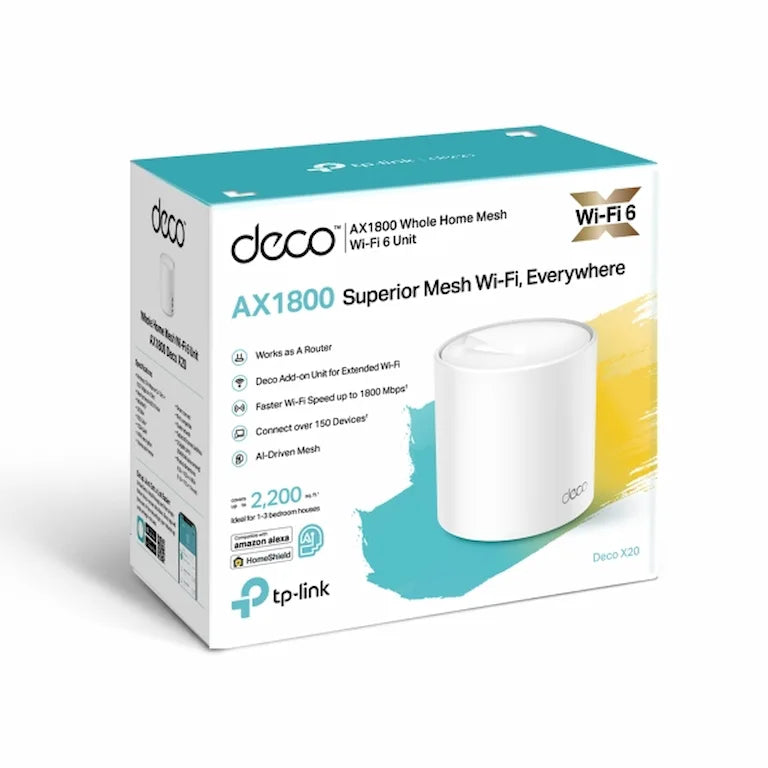 TP-Link Deco X20 AX1800 Whole Home Mesh WiFi 6 System (1-Pack)