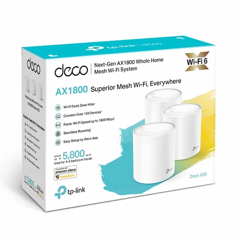 TP-Link Deco X20 AX1800 Whole Home Mesh WiFi 6 System (3-Pack)