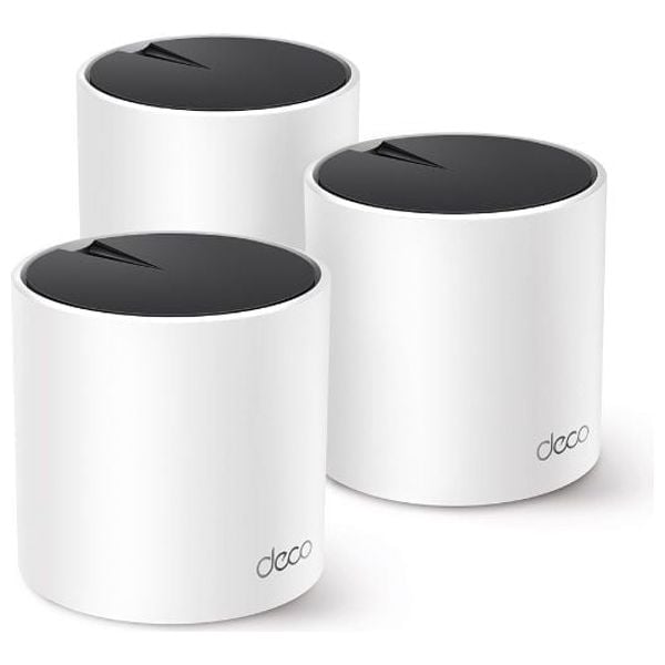 TP-Link Deco X55 mesh WiFi 6 units front view white design

