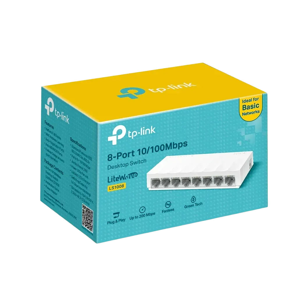 TP-Link LS1008 8-Port 10/100Mbps Desktop Network Switch