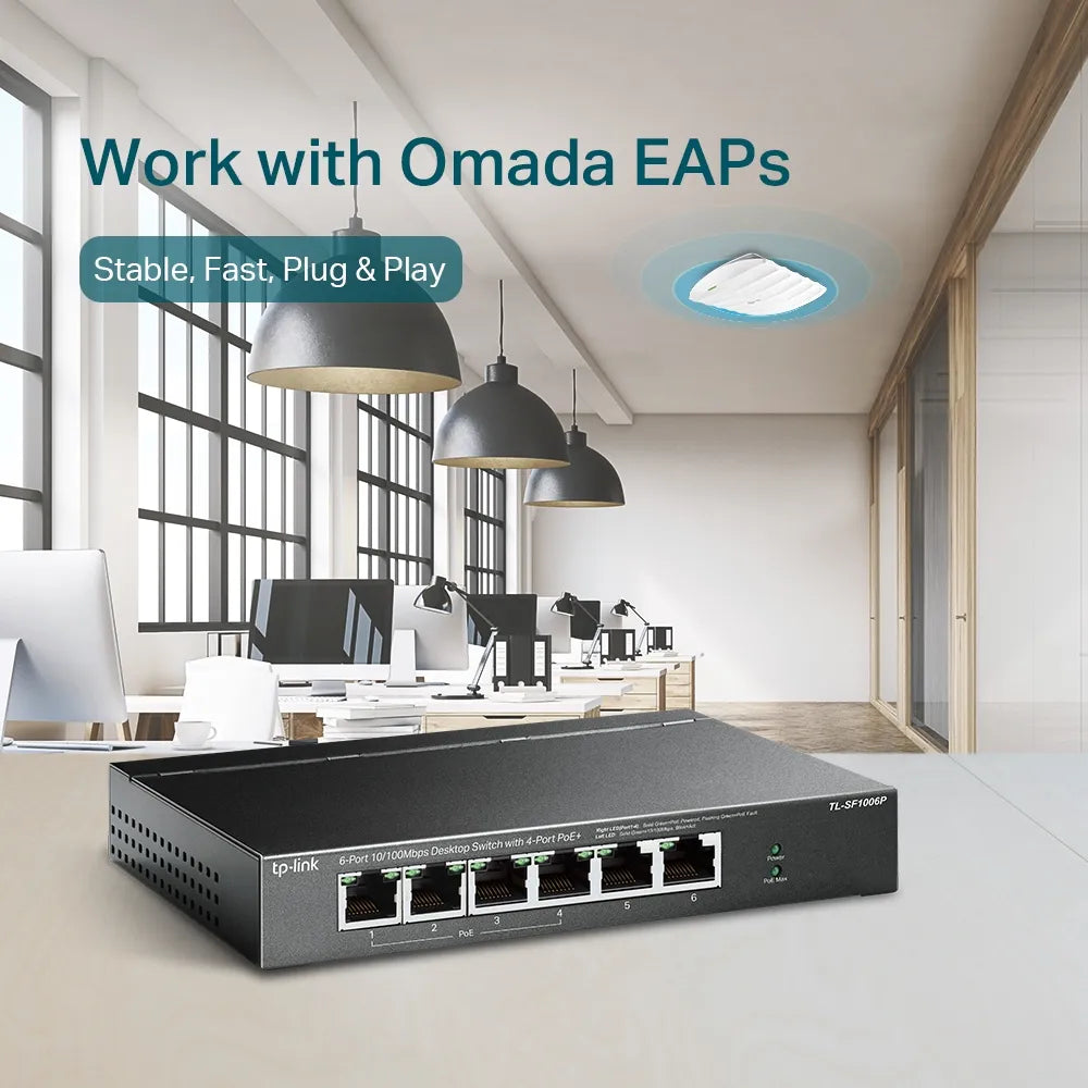 TP-Link TL-SF1006P 6-Port PoE Desktop Switch
