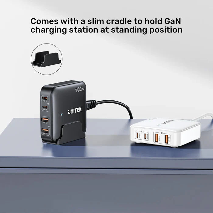 UNITEK 100W GaN Desktop Charger 4-Port Fast Charging Station
