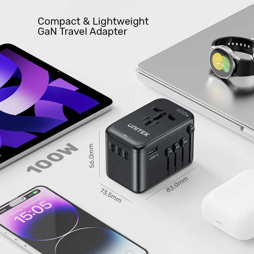 UNITEK GaN 100W Universal Travel Adapter
