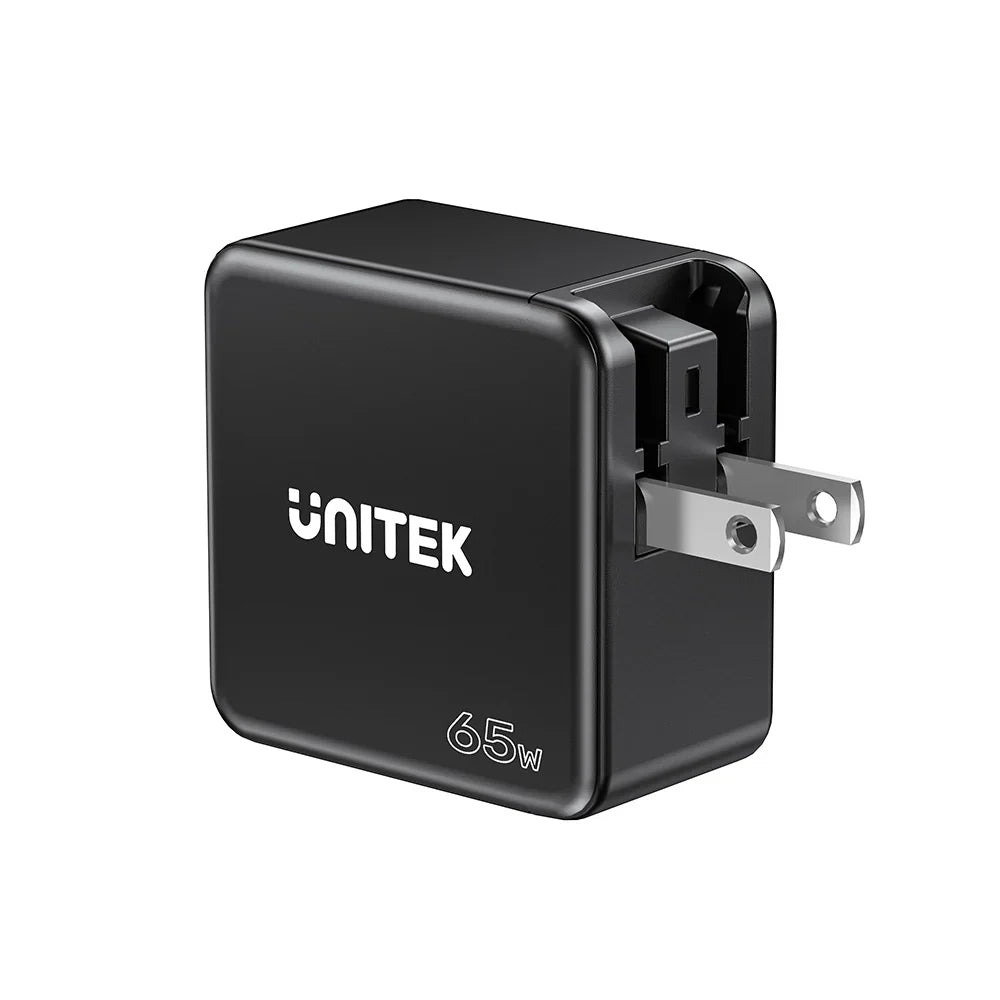 UNITEK 65W GaN Travel Charger Dual USB-C PD + USB-A QC 3.0