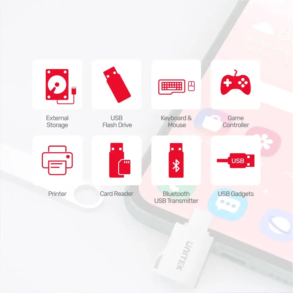 UNITEK A1025GNI USB-C to USB-A OTG Adapter