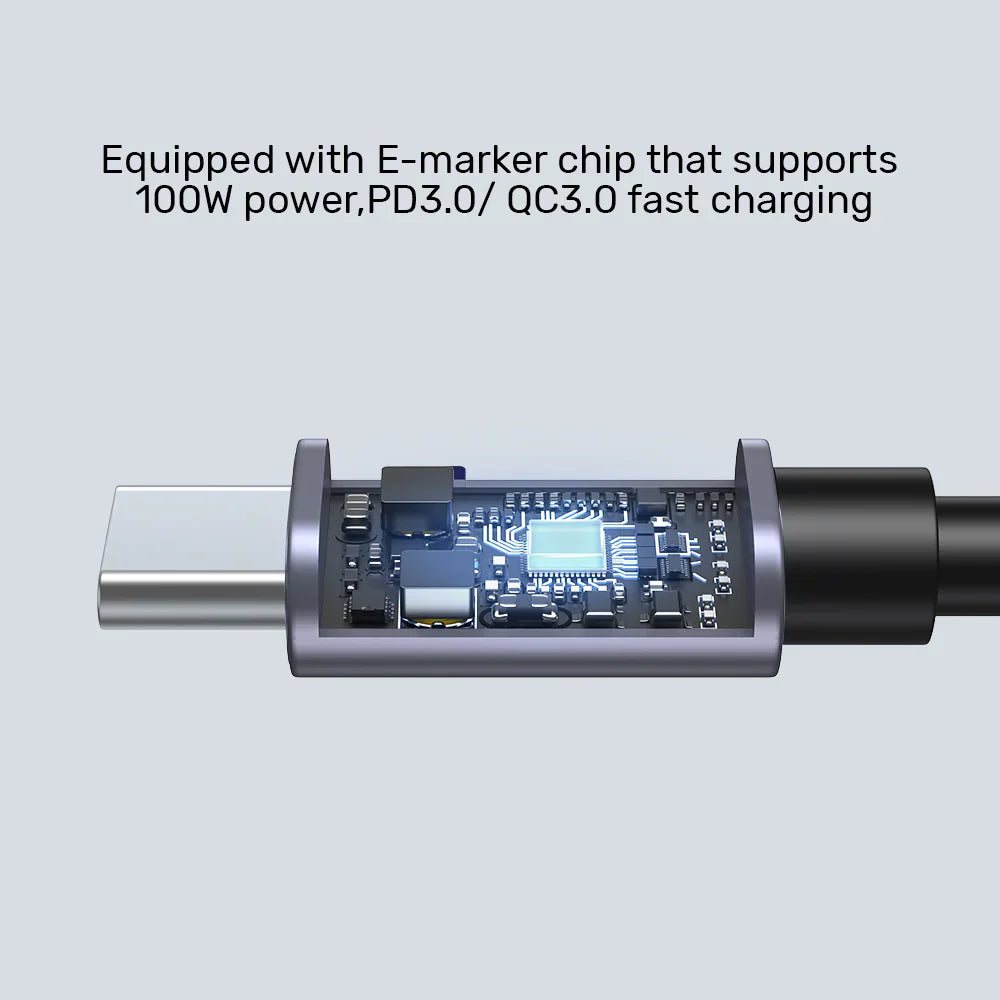UNITEK C14123BK 100W 90° USB-C to USB-C Charging Cable