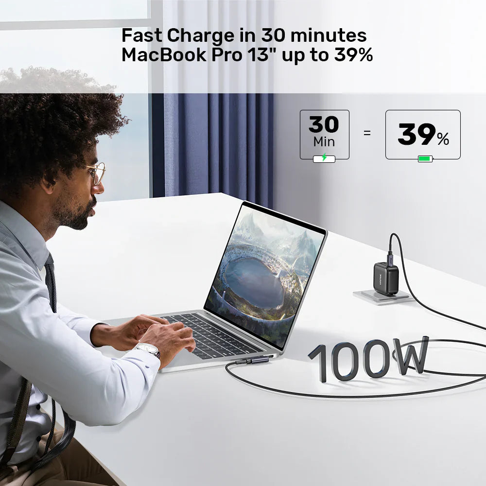 UNITEK C14123BK 100W 90° USB-C to USB-C Charging Cable