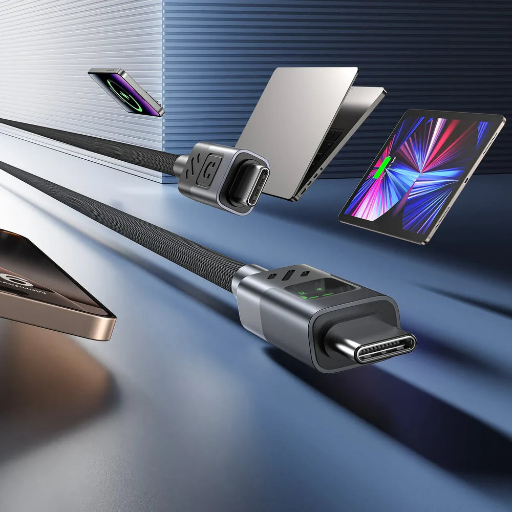 UNITEK C14158ABK PD 60W USB-C to USB-C Charging Cable with LED Display