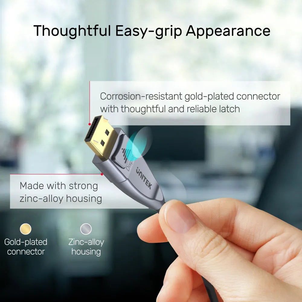 UNITEK C1615GY 5M 8K DisplayPort 1.4 Fiber Optic Cable
