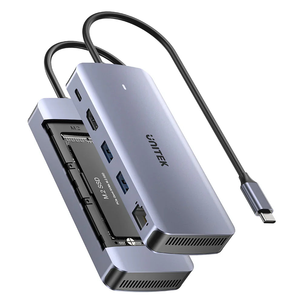 UNITEK D1120A01 6-in-1 USB-C Hub with M.2 SSD Enclosure