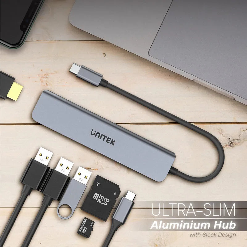 UNITEK H1118A uHUB S7+ 7-in-1 USB-C 5Gbps Hub with 4K HDMI and 100W