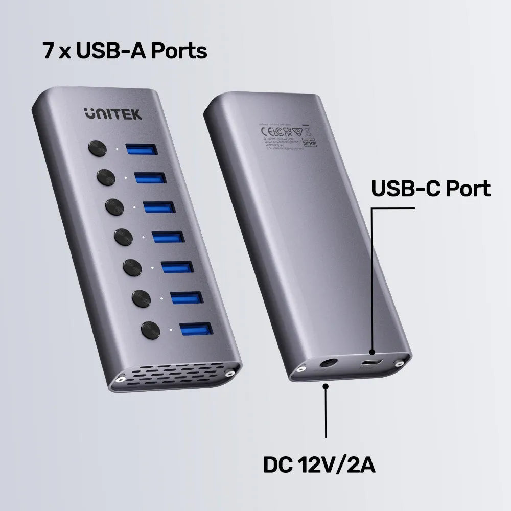 UNITEK H1314A01 7-in-1 Individual Switches USB Hub
