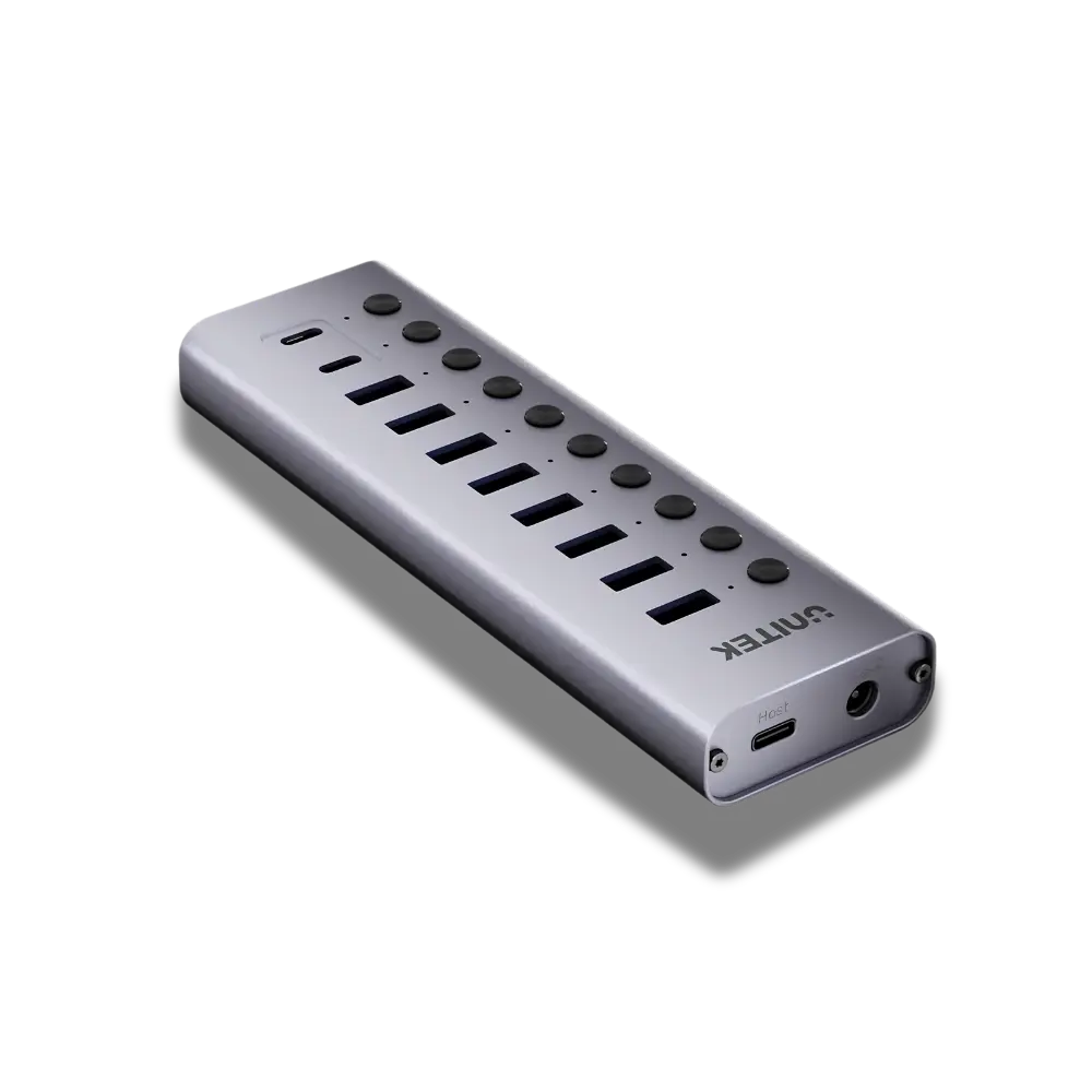 UNITEK H1315B 10-Port USB 5Gbps Hub with Individual Switches