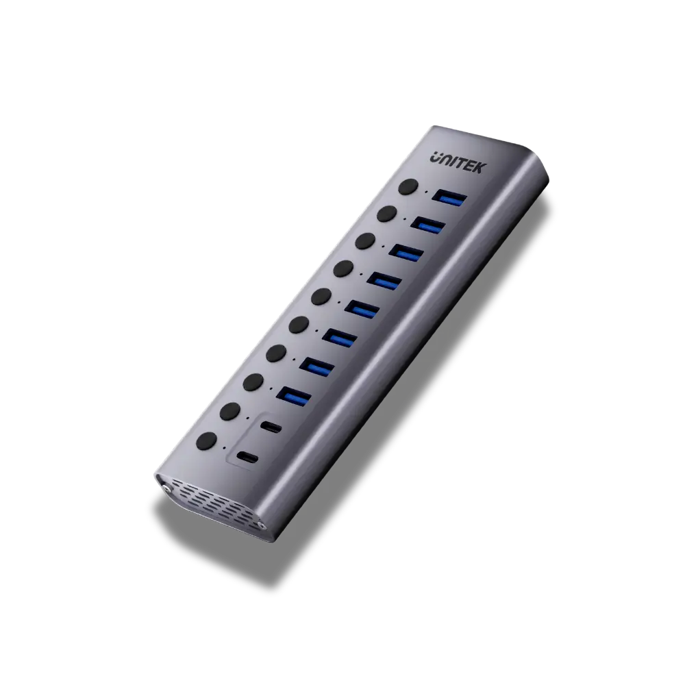 UNITEK H1315B 10-Port USB 5Gbps Hub with Individual Switches