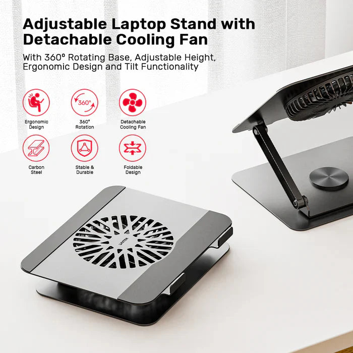 UNITEK Adjustable Laptop Stand with Detachable Cooling Fan