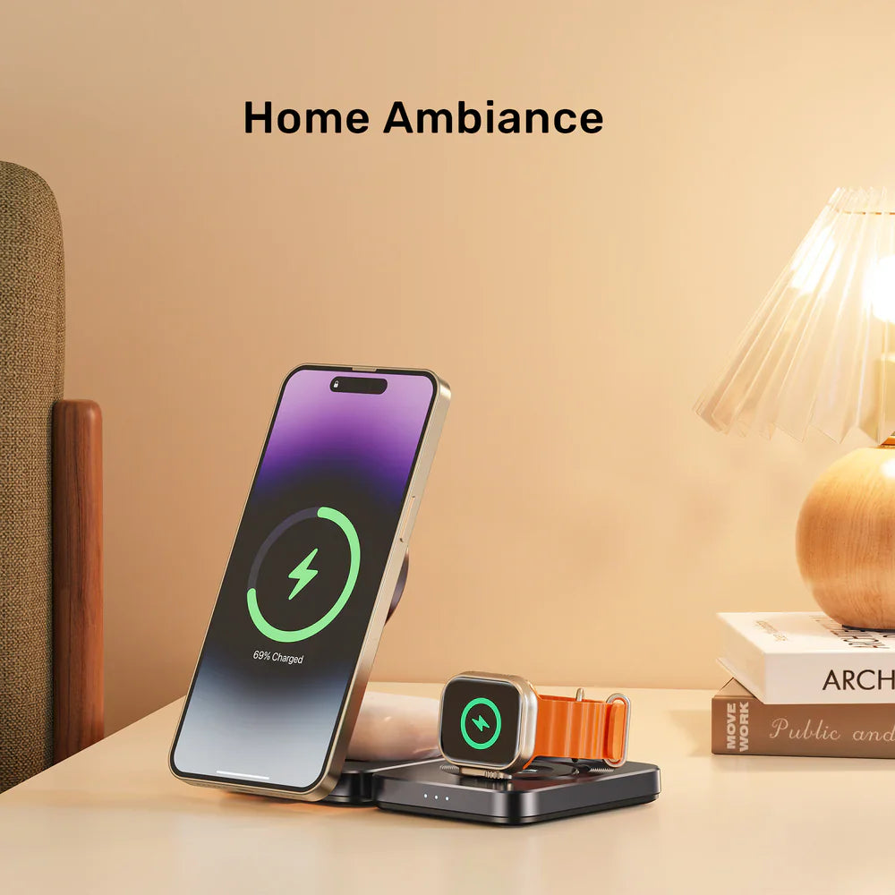 Unitek Qi2 Foldable 3-in-1 Wireless Charging Station