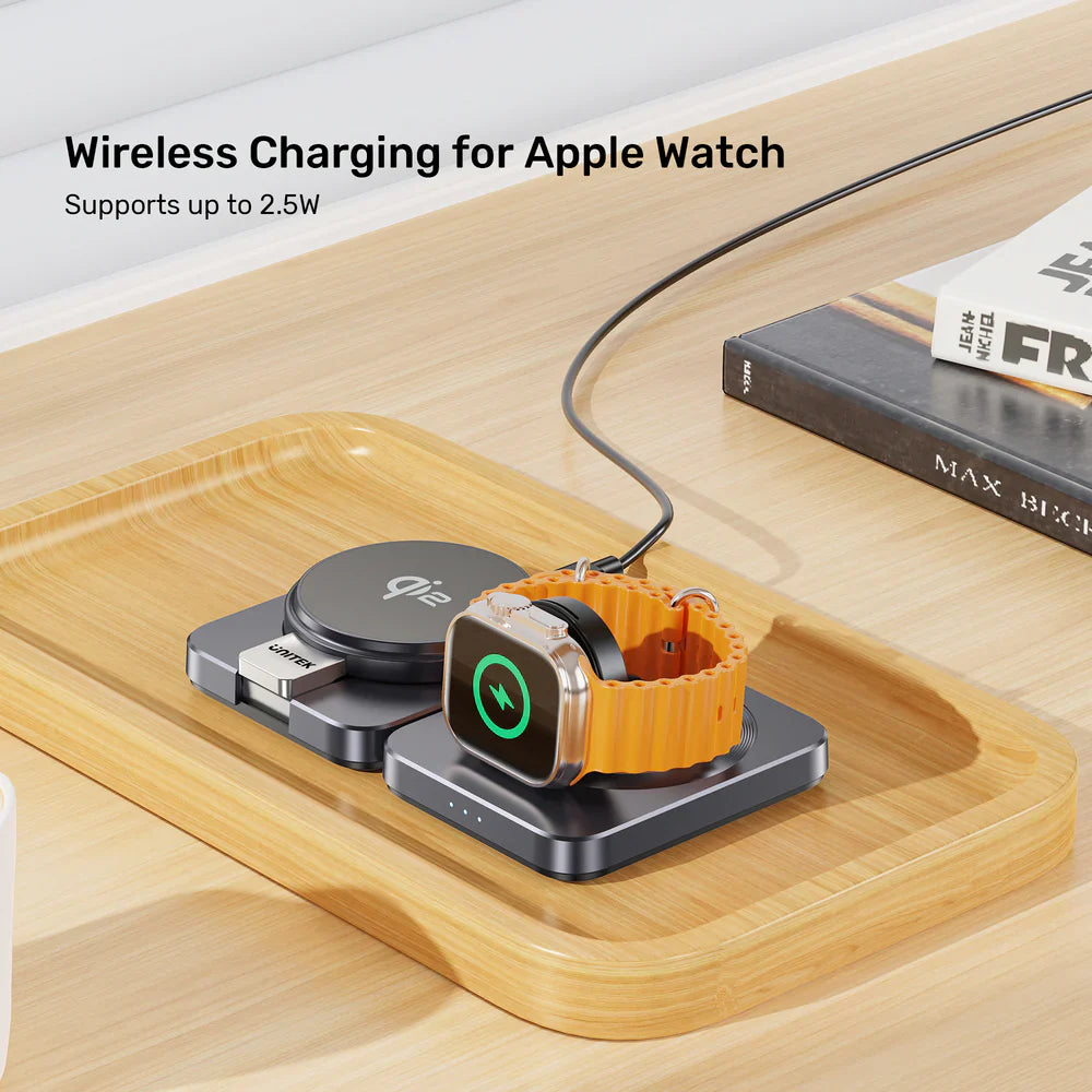 Unitek Qi2 Foldable 3-in-1 Wireless Charging Station