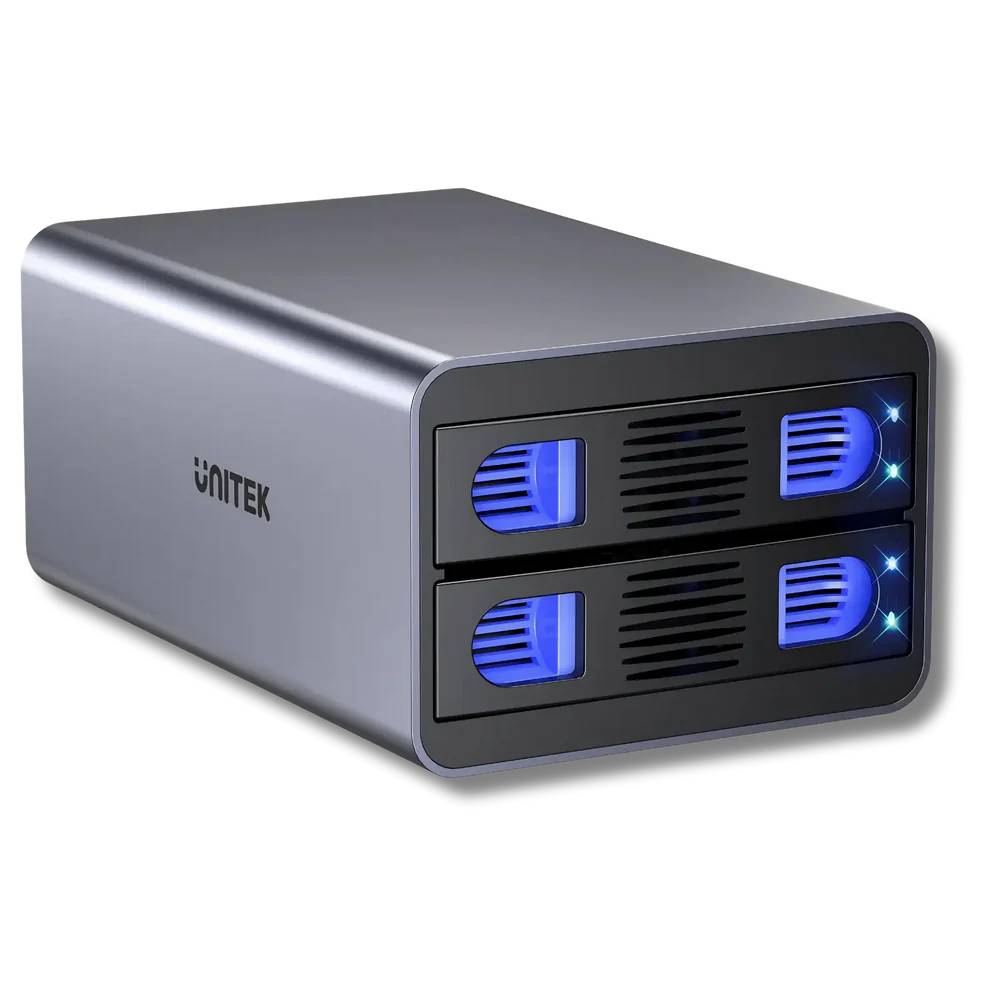 UNITEK S1308C 2-Bay USB-C RAID External Hard Drive Enclosure