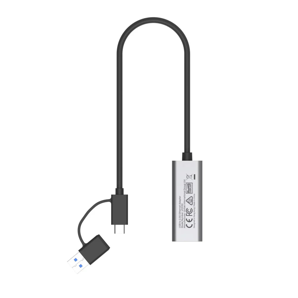 UNITEK U1313C USB-C / USB-A to 2.5G Ethernet Adapter